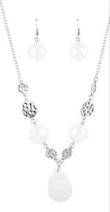 DEW What You Wanna DEW White Necklace and Earrings