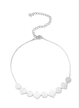Load image into Gallery viewer, Don&#39;t Get Bent Out Of Shape Silver Choker Necklace and Earrings
