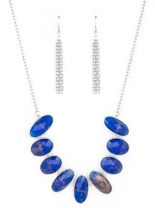 Elliptical Episode Blue Necklace and Earrings