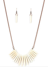 Load image into Gallery viewer, Exotic Edge White and Copper Necklace and Earrings
