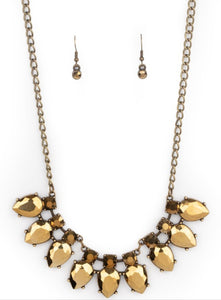 Extra Enticing Brass Necklace and Earrings