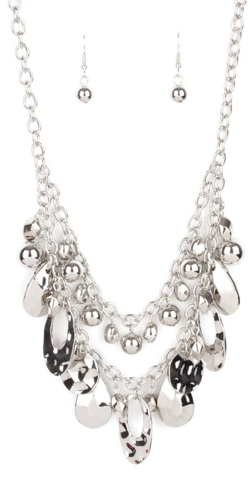 Extra Exhilarating Silver Necklace and Earrings