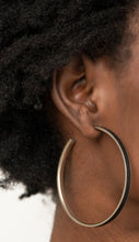 Load image into Gallery viewer, Fearless Flavor Silver and Black Leather Hoop Earrings
