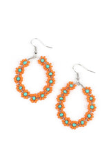 Load image into Gallery viewer, Festively Flower Child Orange Earrings
