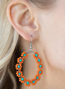 Festively Flower Child Orange Earrings