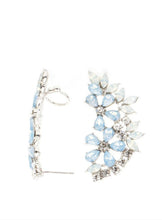 Load image into Gallery viewer, &quot;Garden Party Powerhouse&quot; Light Blue Ear Crawler Earrings
