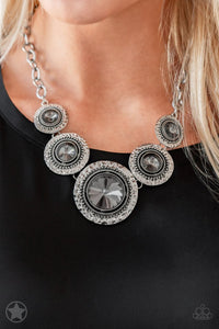 Global Glamour Silver and Bling Necklace and Earrings