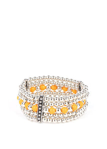 Gloss Over The Details Orange Bracelet