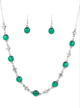 Load image into Gallery viewer, Inner Illumination Green Cat&#39;s Eye Necklace and Earrings
