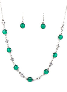 Inner Illumination Green Cat's Eye Necklace and Earrings