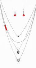 Load image into Gallery viewer, Gypsy Heart Red Necklace and Earrings
