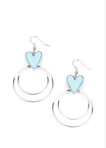 Happily Ever Hearts Blue Earrings
