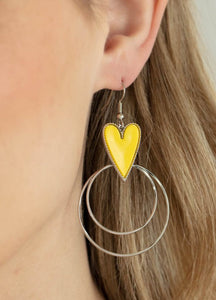 Happily Ever Hearts Yellow Earrings