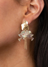 Load image into Gallery viewer, Harmonically Holographic Gold Earrings
