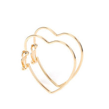 Load image into Gallery viewer, Harmonious Hearts Gold Heart Clip-On Earrings
