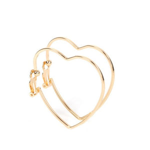 Harmonious Hearts Gold Heart Clip-On Earrings