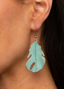 Heads QUILL Roll Blue and Copper Earrings