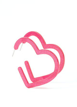 Load image into Gallery viewer, &quot;Heart-Throbbing Twinkle&quot; Pink Heart Earrings
