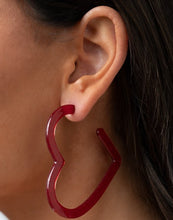 Load image into Gallery viewer, Heart-Throbbing Twinkle Red Heart Earrings
