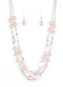 "Fluent In Affluence" Pink Necklace and Earrings