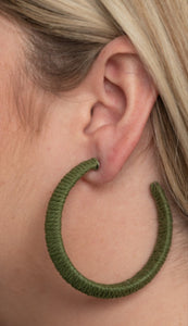 TWINE and Dine Olive Green Hoop Earrings