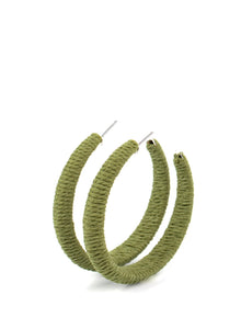 TWINE and Dine Olive Green Hoop Earrings