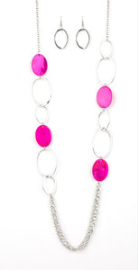 Kaleidoscope Coasts Pink Necklace and Earrings