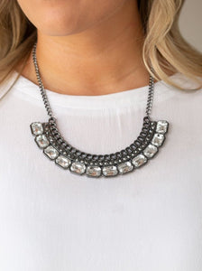Killer Knockout Black and Bling Necklace Earrings
