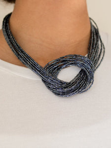 Knotted Knockout Blue Necklace and Earrings