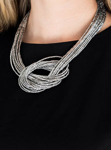 Knotted Knockout Silver Necklace and Earrings