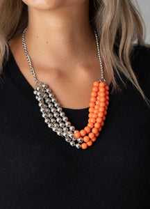 Layer After Layer Orange Necklace and Earrings