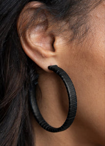 Leather-Clad Legend Black Earrings