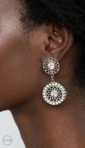 Life of The Garden Party Pink Rhinestone Clip-On Earrings