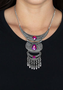 Lunar Enchantment Pink Necklace and Earrings