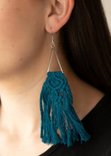 Load image into Gallery viewer, Modern Day Macrame Blue Earrings
