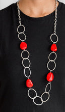 Load image into Gallery viewer, Modern Day Malibu Red Necklace and Earrings
