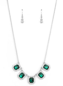 Next Level Luster Green Bling Necklace and Earrings