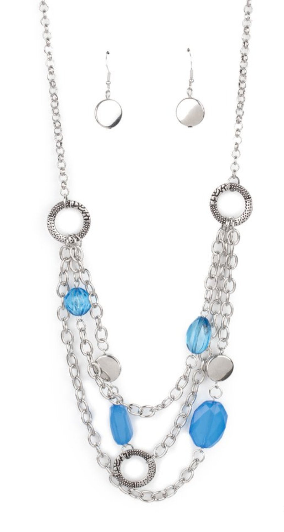 Oceanside Spa Blue Necklace and Earrings