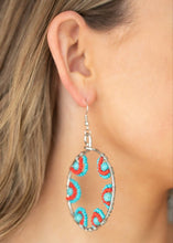Load image into Gallery viewer, Off The Rim Blue and Red Earrings
