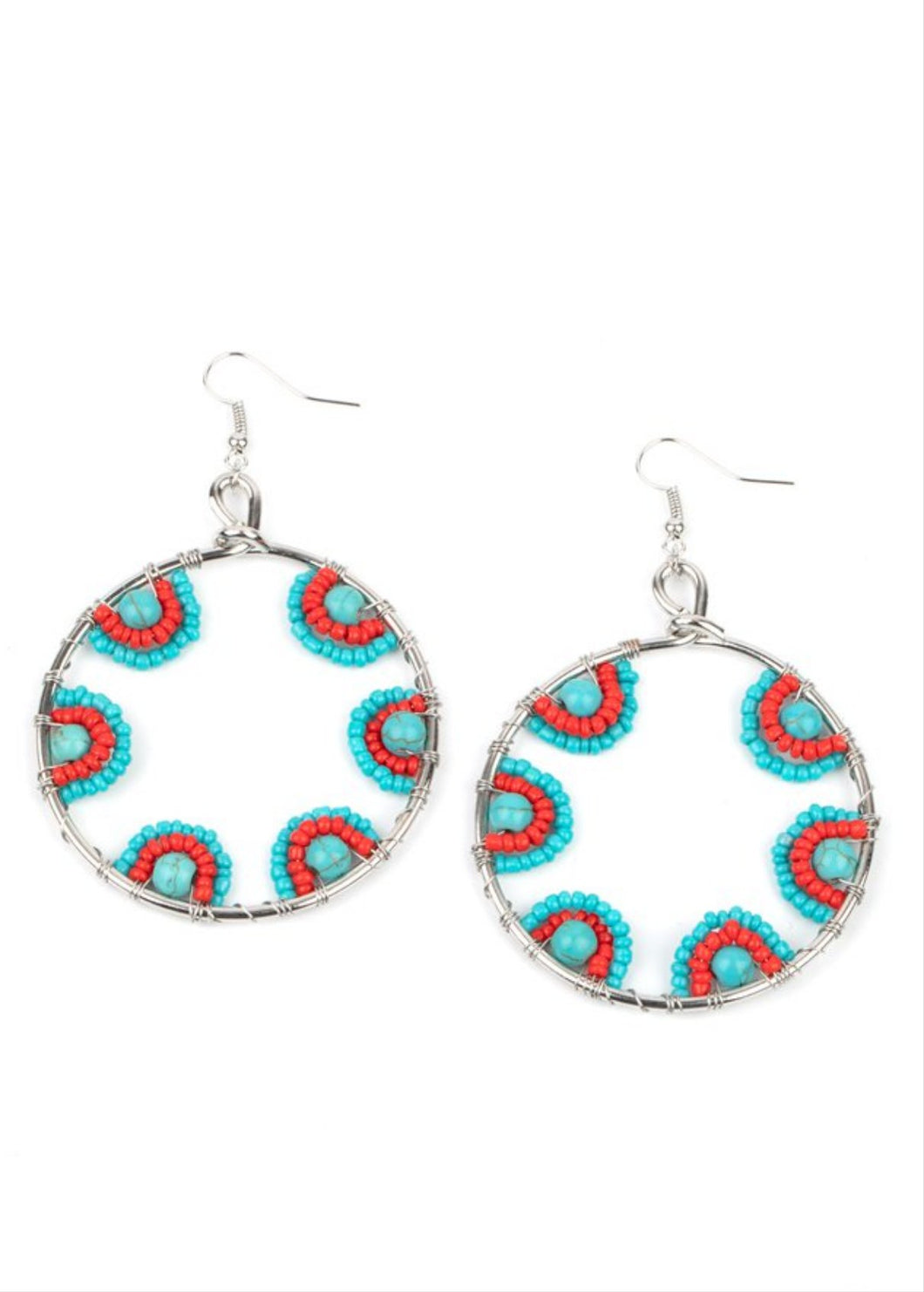Off The Rim Blue and Red Earrings