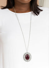Load image into Gallery viewer, Oh My Medallion Purple Cat&#39;s Eye Necklace and Earrings
