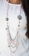 Load image into Gallery viewer, All The Trimmings Light Pink Necklace and Earrings
