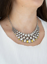 Load image into Gallery viewer, Powerhouse Party Silver and Yellow Necklace and Earrings
