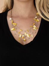 Load image into Gallery viewer, Prismatic Pebbles Yellow Necklace and Earrings
