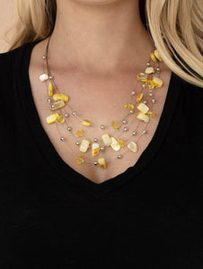 Prismatic Pebbles Yellow Necklace and Earrings
