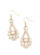Load image into Gallery viewer, Prismatic Presence Gold Bling and Pearl Earrings

