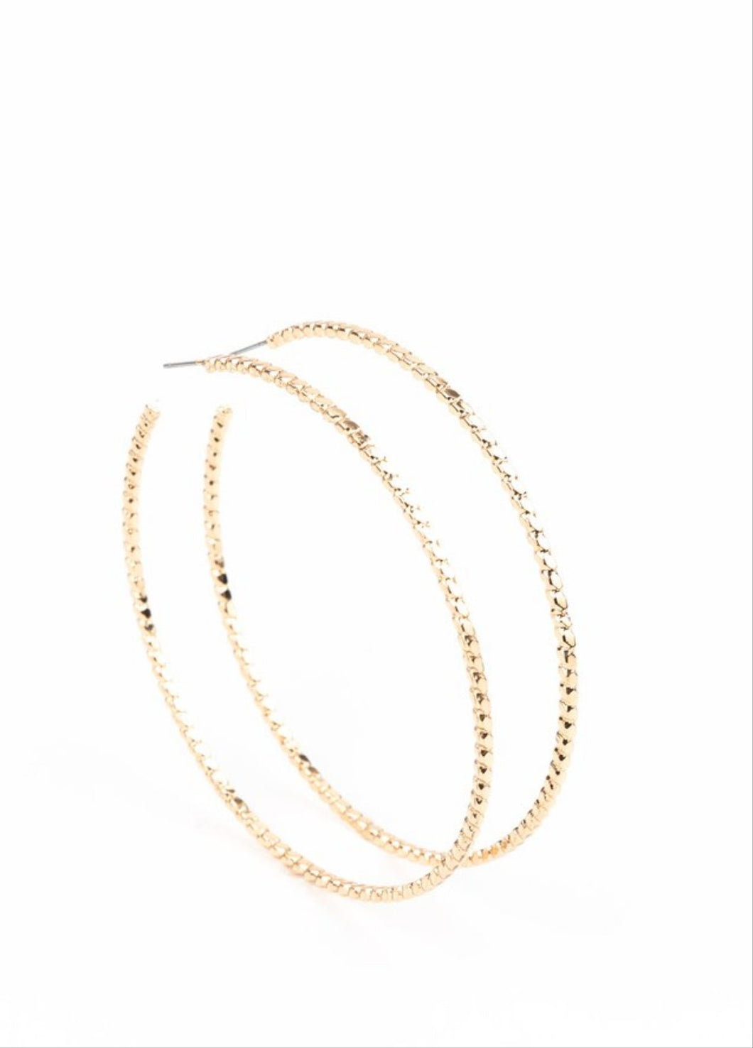 Pump Up The Volume Gold Hoop Earrings