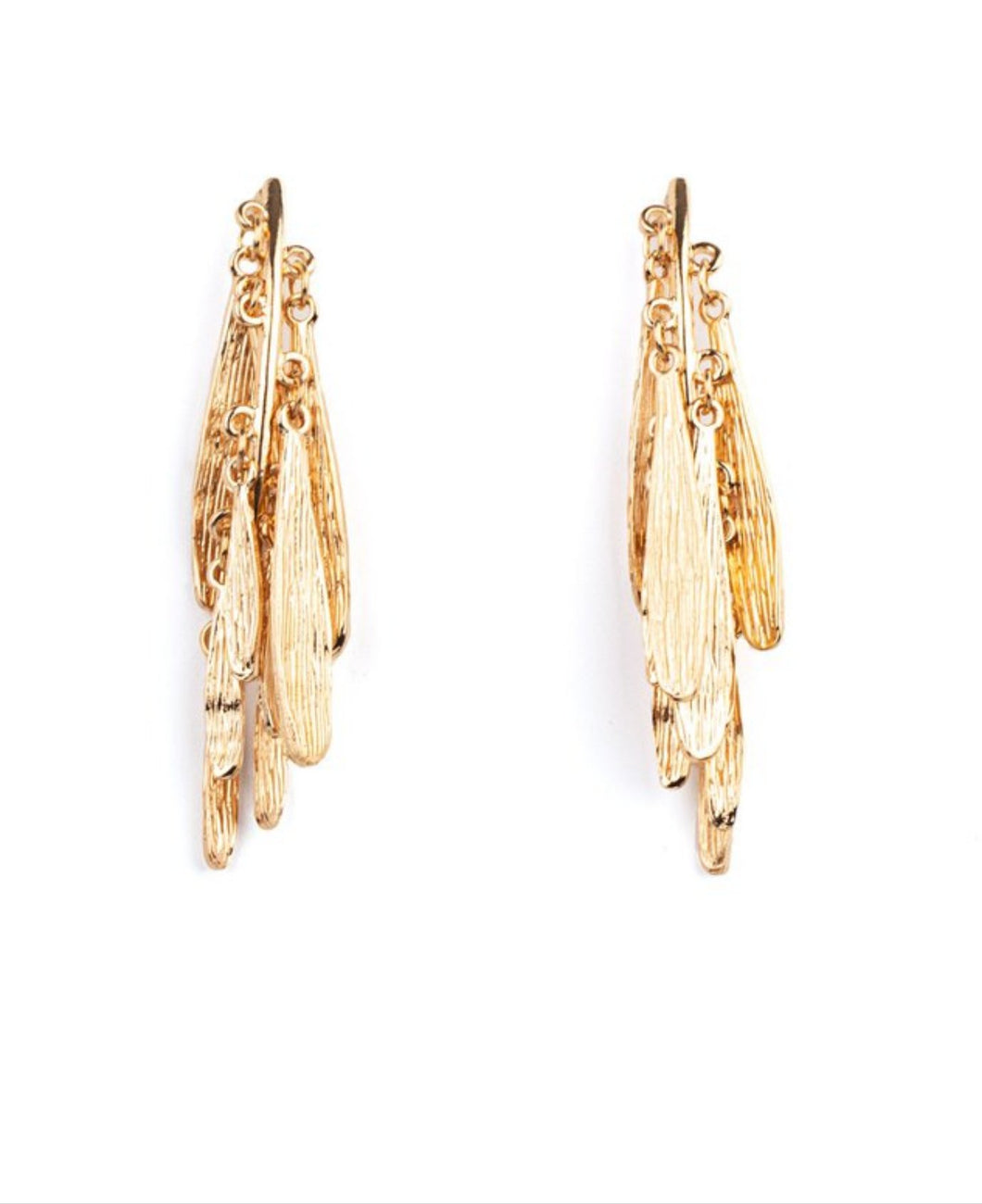 Pursuing The Plumes Gold Earrings