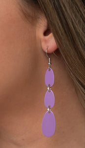 Purple Drops Purple Earrings