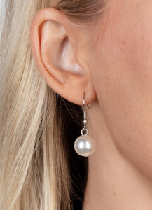 Revolving Refinement White Pearl Necklace and Earrings